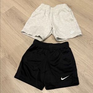 Nike Kids Two-Pack Athletic Shorts in Black & Light Gray